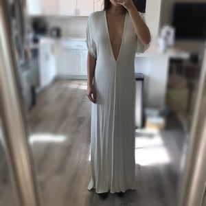 Reformation Dress // light grey feather blue